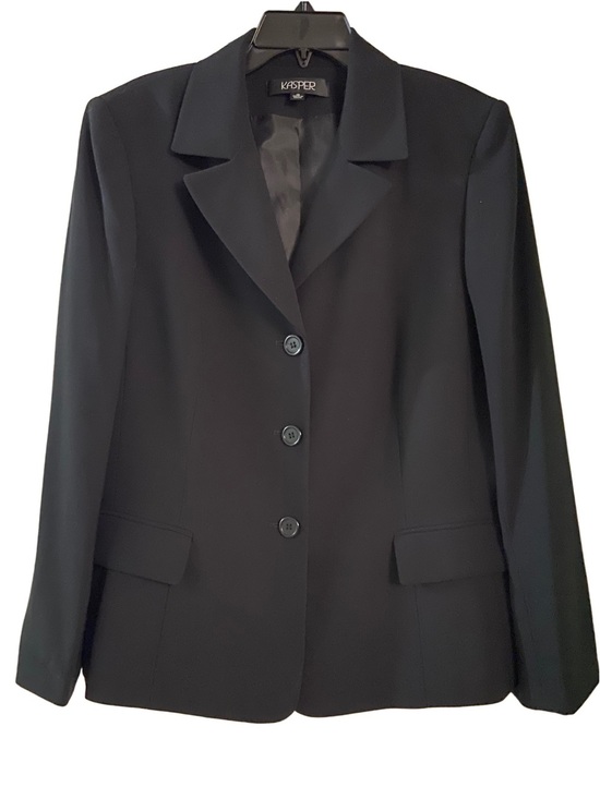 Kasper Jackets & Blazers - Kasper Women's Black Three-Button Tailored Blazer